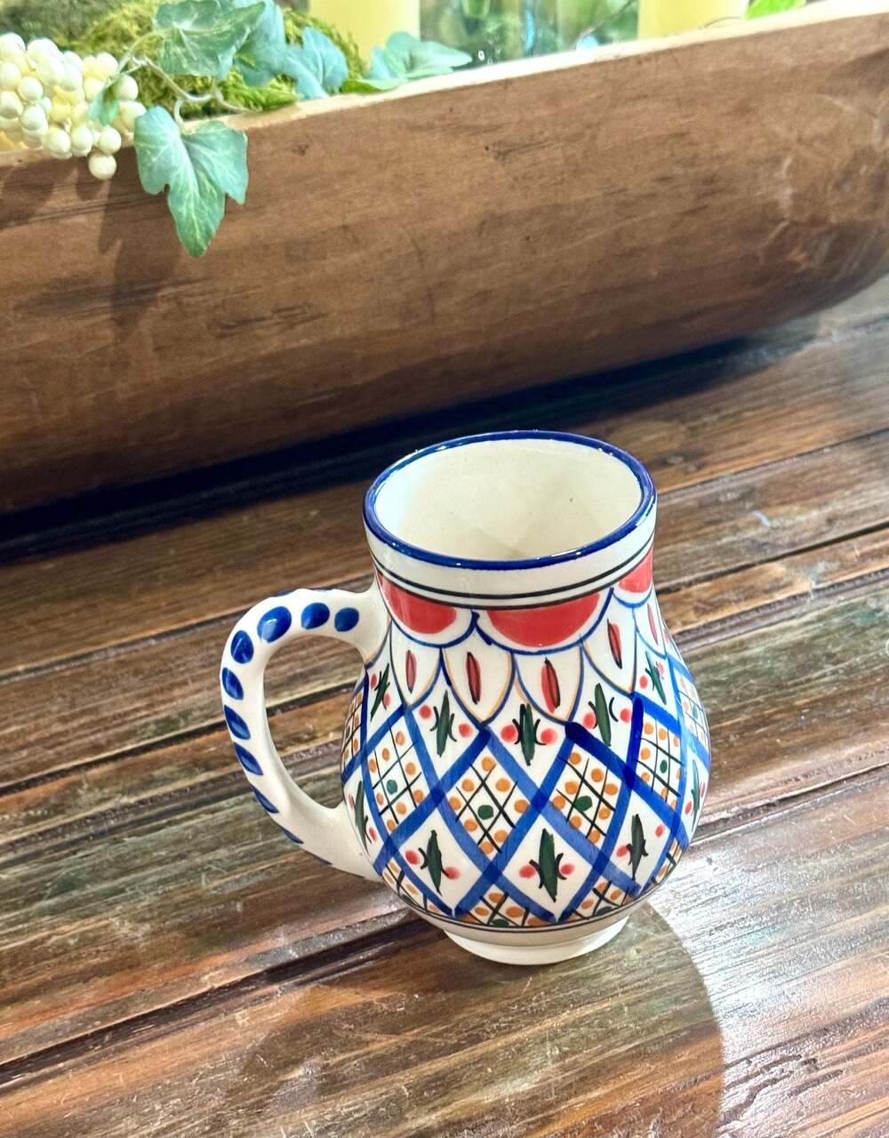Le Souk Ceramique Malika Stoneware Belly Mug Hand-Painted in Tunisia